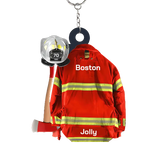 Firefighter Armor Custom Shape Keychain